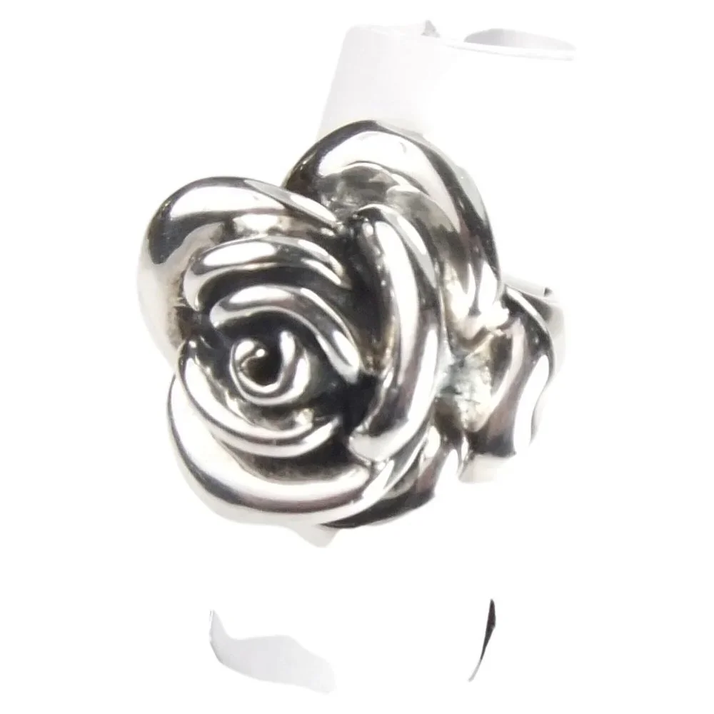 Sterling Silver Rose Ring - Size 8 1/4 - Picture 2 of 4
